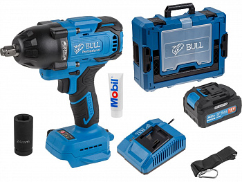 Гайковерт аккум. ударный BULL SC 1807 Xcase, XLTpro, БЕСЩЕТ., 18 В, 750 Н*м, 1/2", 1х4 А*ч, з/у 4 А