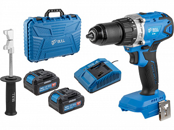 Дрель-шуруповерт аккум. BULL SR 1802 в чем. XLTpro БЕСЩЕТ., 18 В, 80 Н*м, 2*4 А*ч, БЗП 13 мм (шурупы до 10мм)
