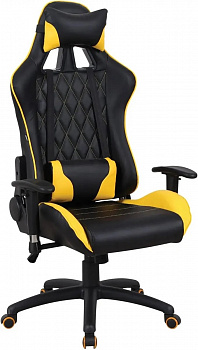 Кресло компьютерное BRABIX GT Master GM-110 экокожа, черное/желтое