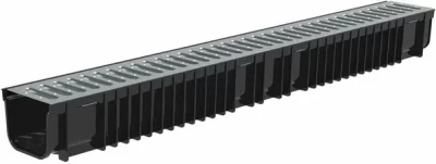 Лоток пластиковый DN100 H100 с решеткой стальной SteePlain
