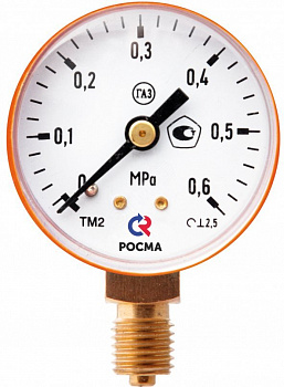 ТМ-210Р.00 (0-0,6МРа) М12х1,5.2,5  С3 Н8 Манометр 50мм с поверкой