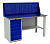 Верстак Profi (№601) WT160.WD5/F1.000, 866/1366*1600*700 мм, тумба 5 ящиков + экран