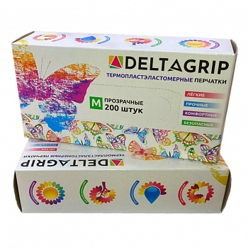 Перчатки одноразовые DELTAGRIP ТПЭ 100пар/упак.