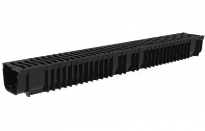Лоток пластиковый DN100 H100 с решеткой пластиковой SteePlain