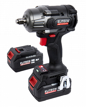 Гайковерт аккум. ударный ELITECH HD CW 2009SL б\щет,20В,2х4.0Ач,ELP,0-2350уд/мин,850Нм,кв 1\2",1.7кг