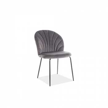 Стул SIGNAL LOLA VELVET, серый /ножки черные, тк.72