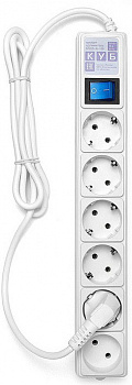 Сетевой фильтр Power Cube 6роз 1,9м SPG(5+1)-16B-1,9М 3500 Вт белый 16А