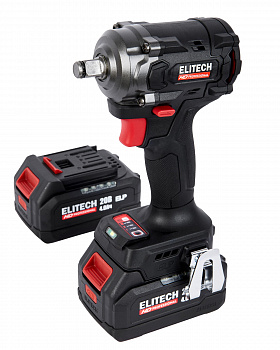 Гайковерт аккум. ударный ELITECH HD CW 2004SL б\щет,20В,2х4.0Ач,ELP,0-2400уд/мин,450Нм,кв 1\2",1.1кг
