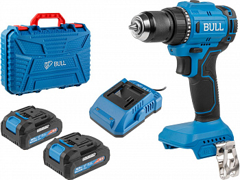 Дрель-шуруповерт аккум. BULL SR 1803 в чем. XLTpro БЕСЩЕТ., 2x2 А*ч, 18 В, 45 Н*м, БЗП 10 мм


