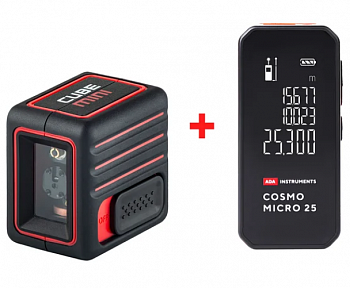 Комплект ADA уровень Cube Mini Basic Edition + дальномер Cosmo Micro 25 А00690