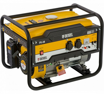 Бензогенератор DENZEL PS-28, 2.8 кВт, 230 В, 15 л, ручной стартер 946824