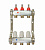 Блок Коллекторный ТП 1" (DN25) 9 x 3/4" (евроконус), RVC Pro, НЕРЖ, с расходомерами 