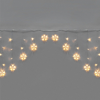 Гирлянда Арка со звездами 2,5х1,2м, 136LED ТЕПЛЫЙ БЕЛЫЙ, прозрачный ПВХ, IP20, свечение с динамикой,