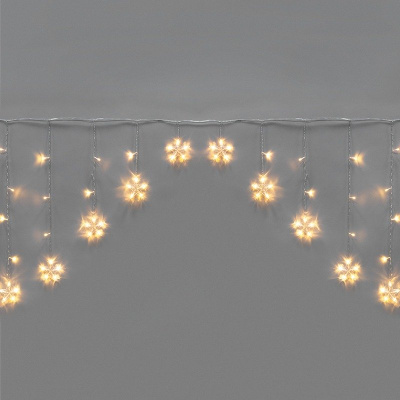 Гирлянда Арка со звездами 2,5х1,2м, 136LED ТЕПЛЫЙ БЕЛЫЙ, прозрачный ПВХ, IP20, свечение с динамикой,