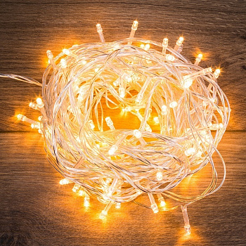 Гирлянда Твинкл Лайт 15м, прозрачный ПВХ, 120 LED, цвет ТЕПЛЫЙ БЕЛЫЙ 303-196