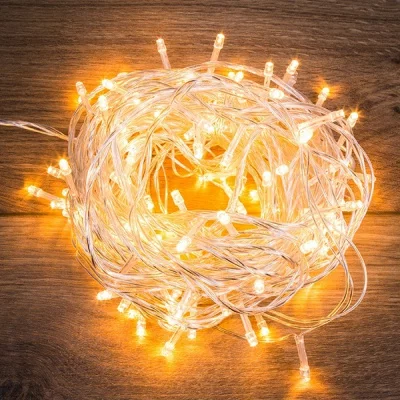Гирлянда Твинкл Лайт 15м, прозрачный ПВХ, 120 LED, цвет ТЕПЛЫЙ БЕЛЫЙ 303-196