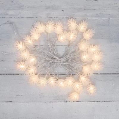 Гирлянда светодиодная Шишки 5 м, 30 LED, прозрачный ПВХ с контроллером, цвет свечения теплый белый