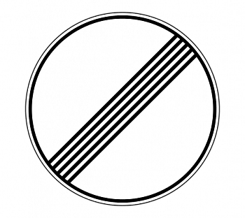 Знак 3.31 "Конец зоны всех ограничений" 