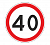 Знак 3.24 «Ограничение максимальной скорости 40 км/ч»