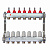 Блок Коллекторный ТП 1" (DN25) 7 x 3/4" (евроконус), RVC Pro, НЕРЖ, с расходомерами 